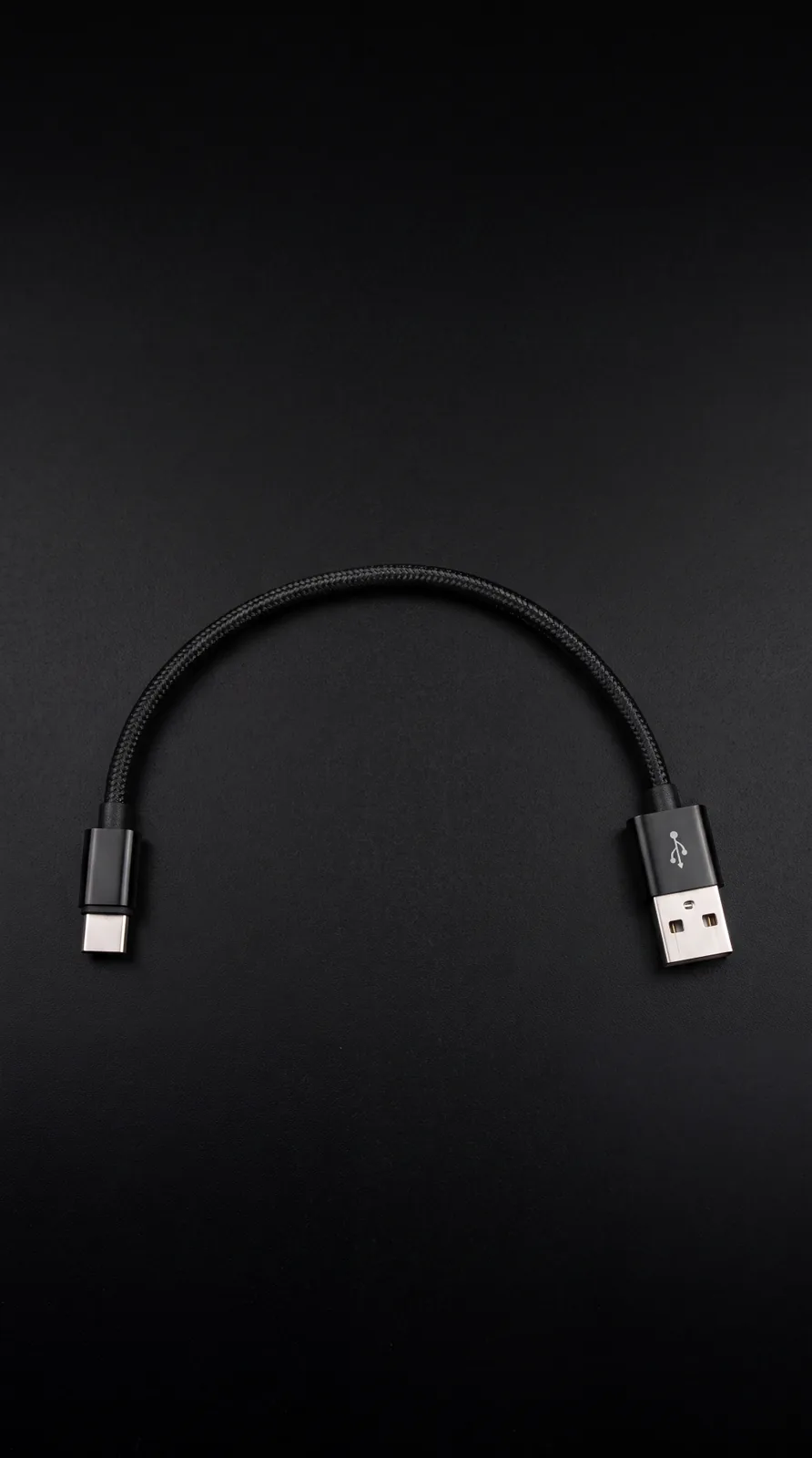 Cabo USB-C trançado preto NOVATRACKERS para carregar trackers NovaTracker