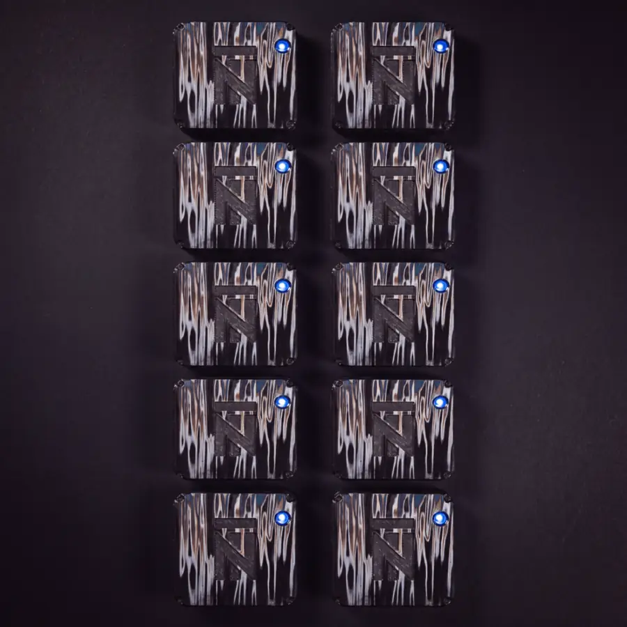 Kit NovaTracker com 10 trackers — case tempered metal LED azul
